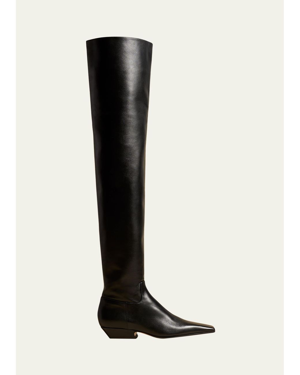 Khaite Marfa Calfskin Over-the-knee Boots in Black | Lyst