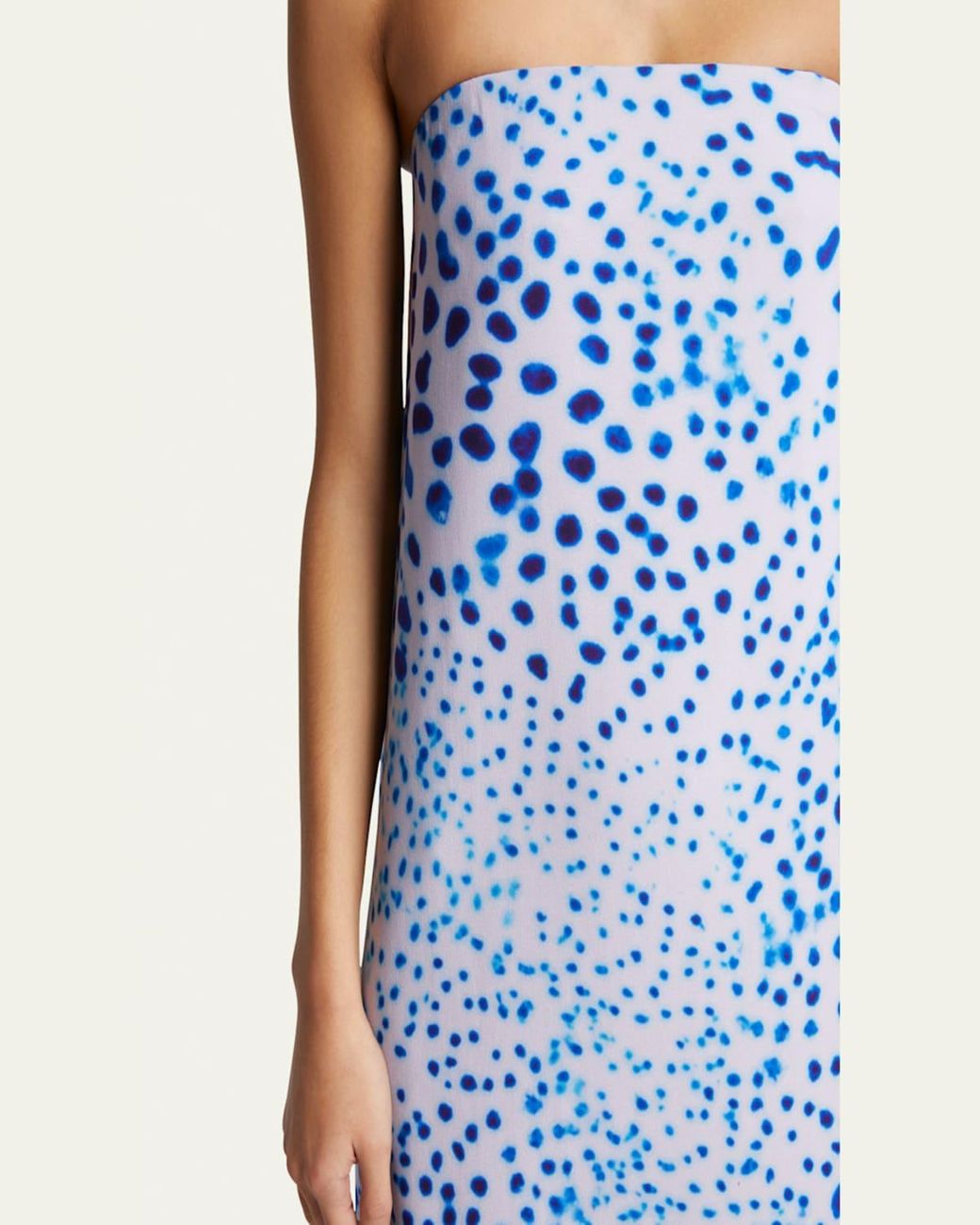 Dries Van Noten Doja Printed Strapless Long Dress in Blue | Lyst