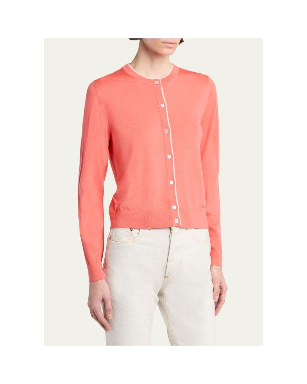 Versace Red Fine Wool Cardigan