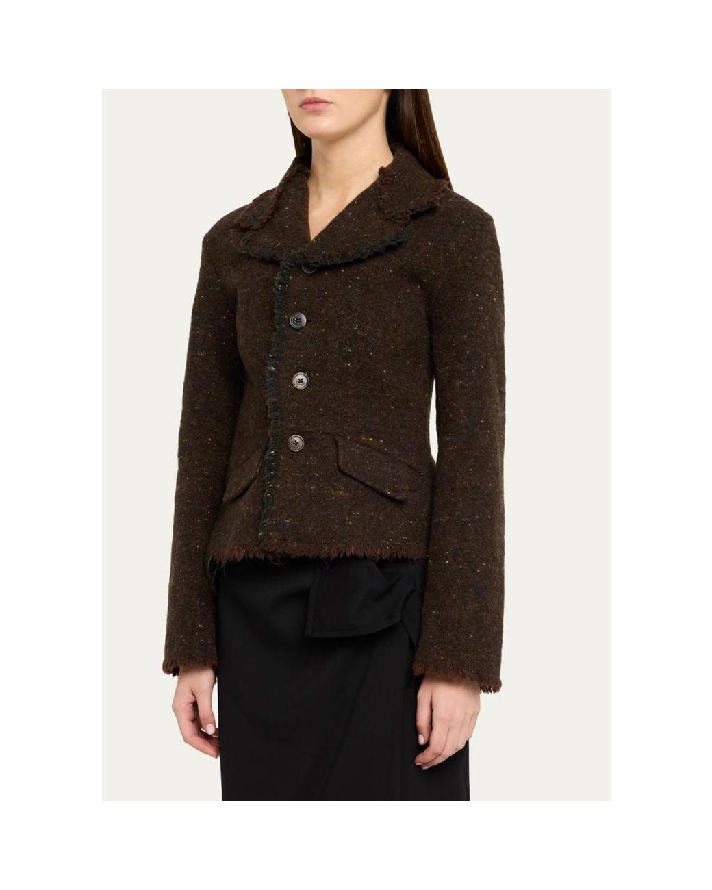 6397 Brown Rawedge Tweed Jacket