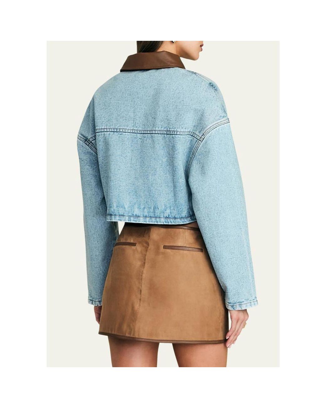 SER.O.YA Blue Coop Cropped Denim Jacket