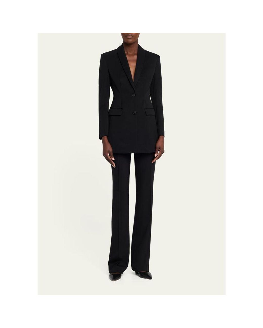The Row Black Bettina Single-Breasted Slim Jacket
