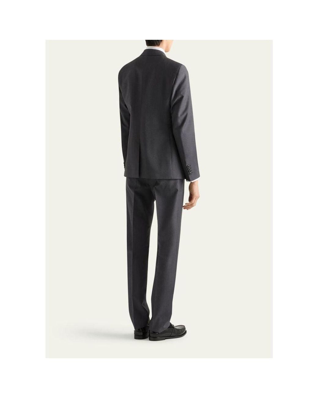 Prada Blue Mohair-Wool Solid Suit for men