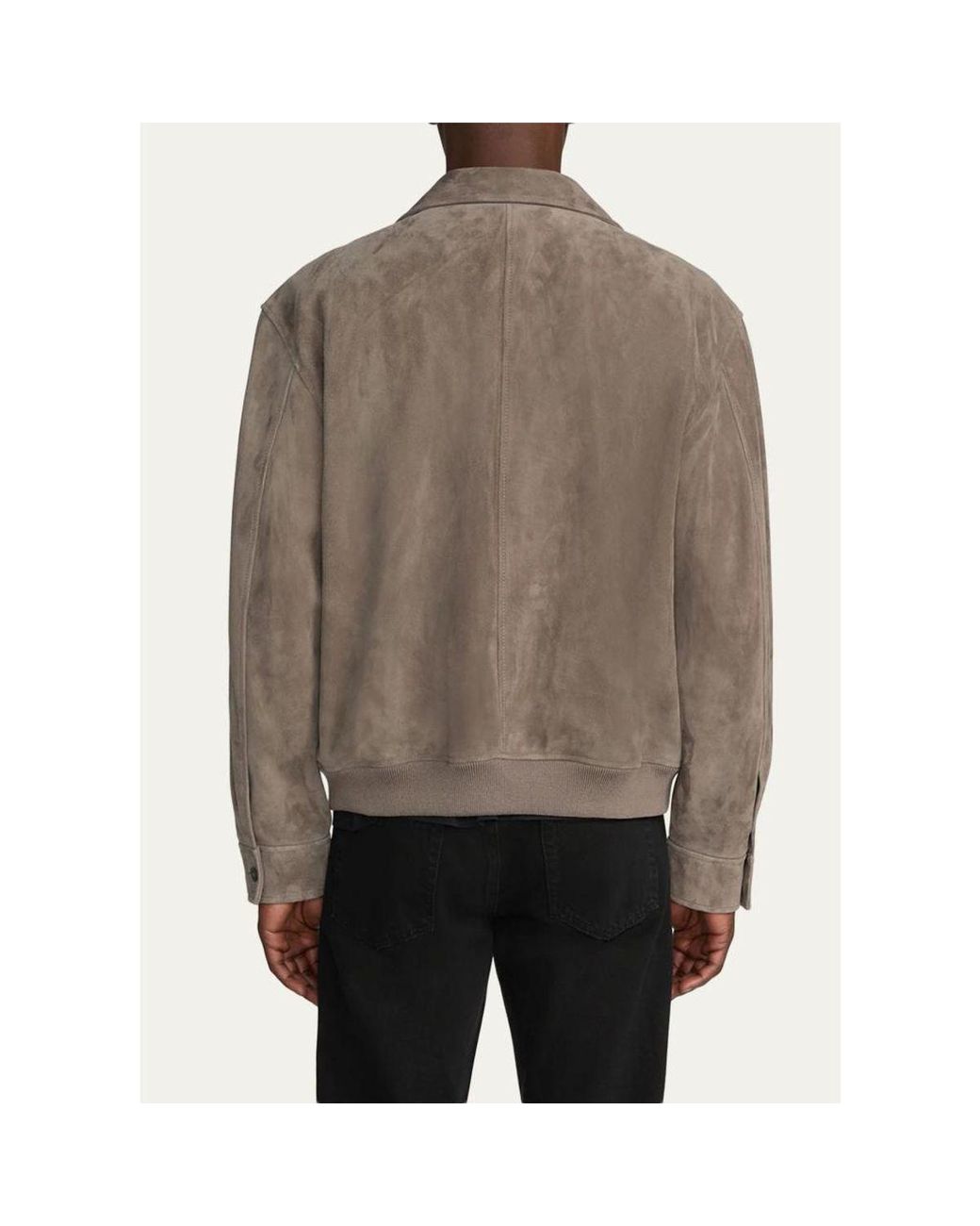FRAME Brown Suede Full-Zip Bomber Jacket for men