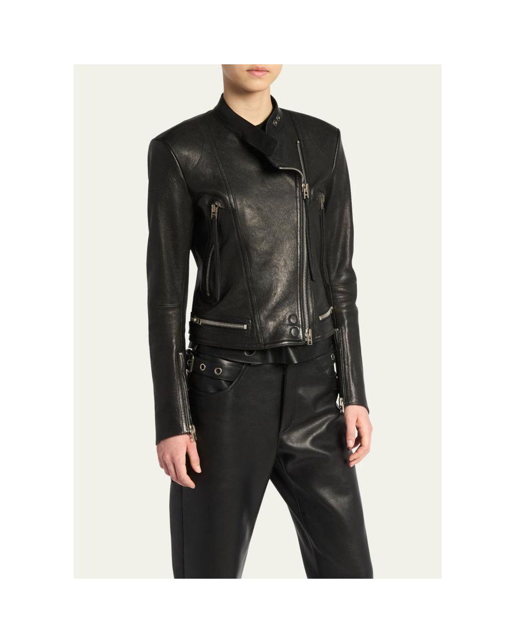 Tom Ford Black Leather Moto Jacket