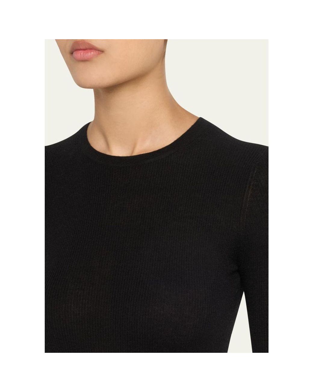 Michael Kors Black Hutton Ribbed Cashmere Pullover