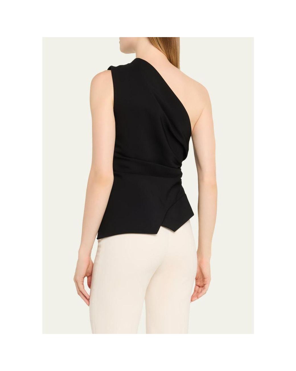 Rohe Black Draped One-Shoulder Top
