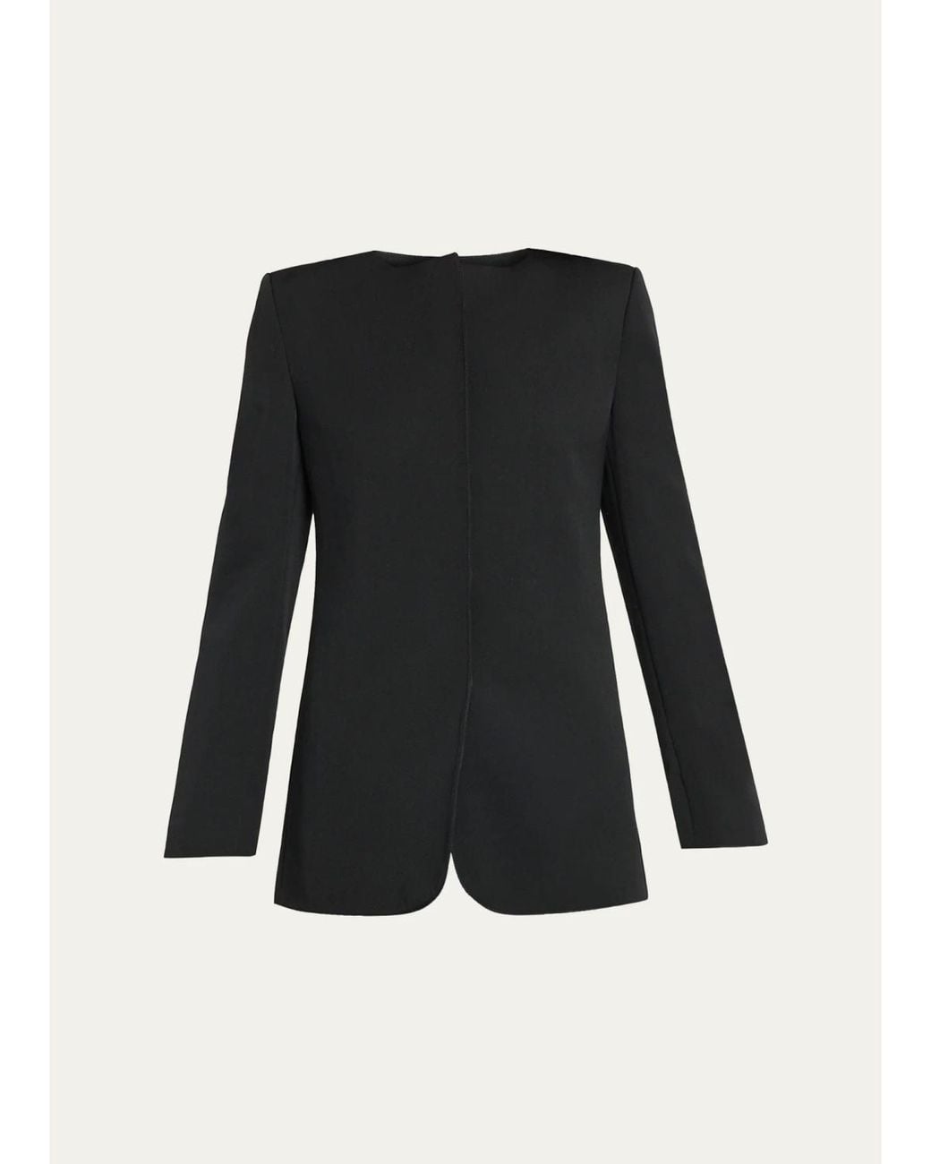 The Row Black Ihami Single-Breasted Wool Collarless Jacket