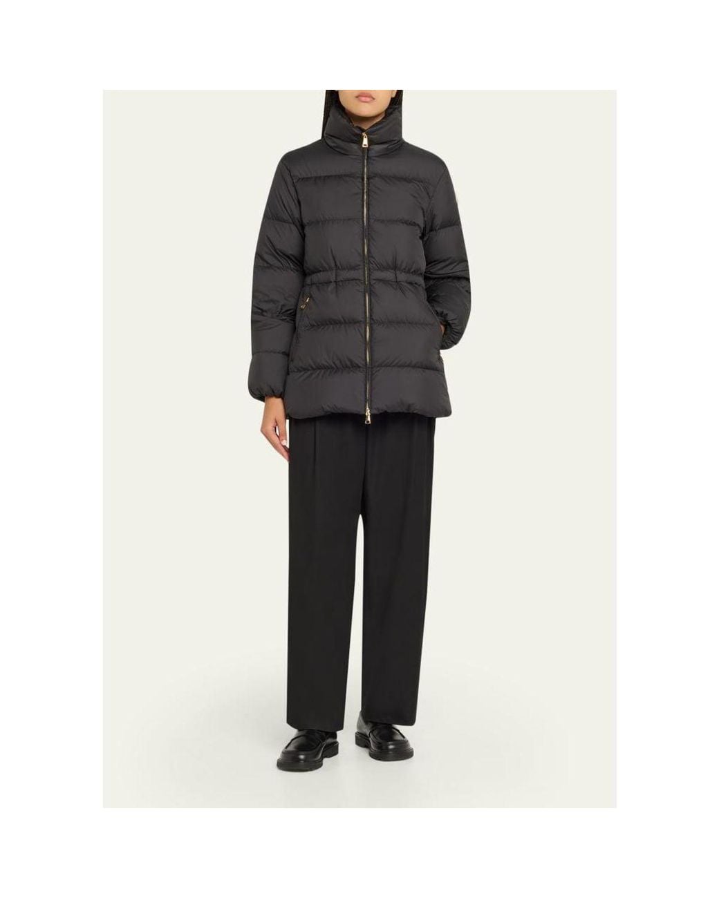 Moncler Gray Brossette Down Puffer Jacket