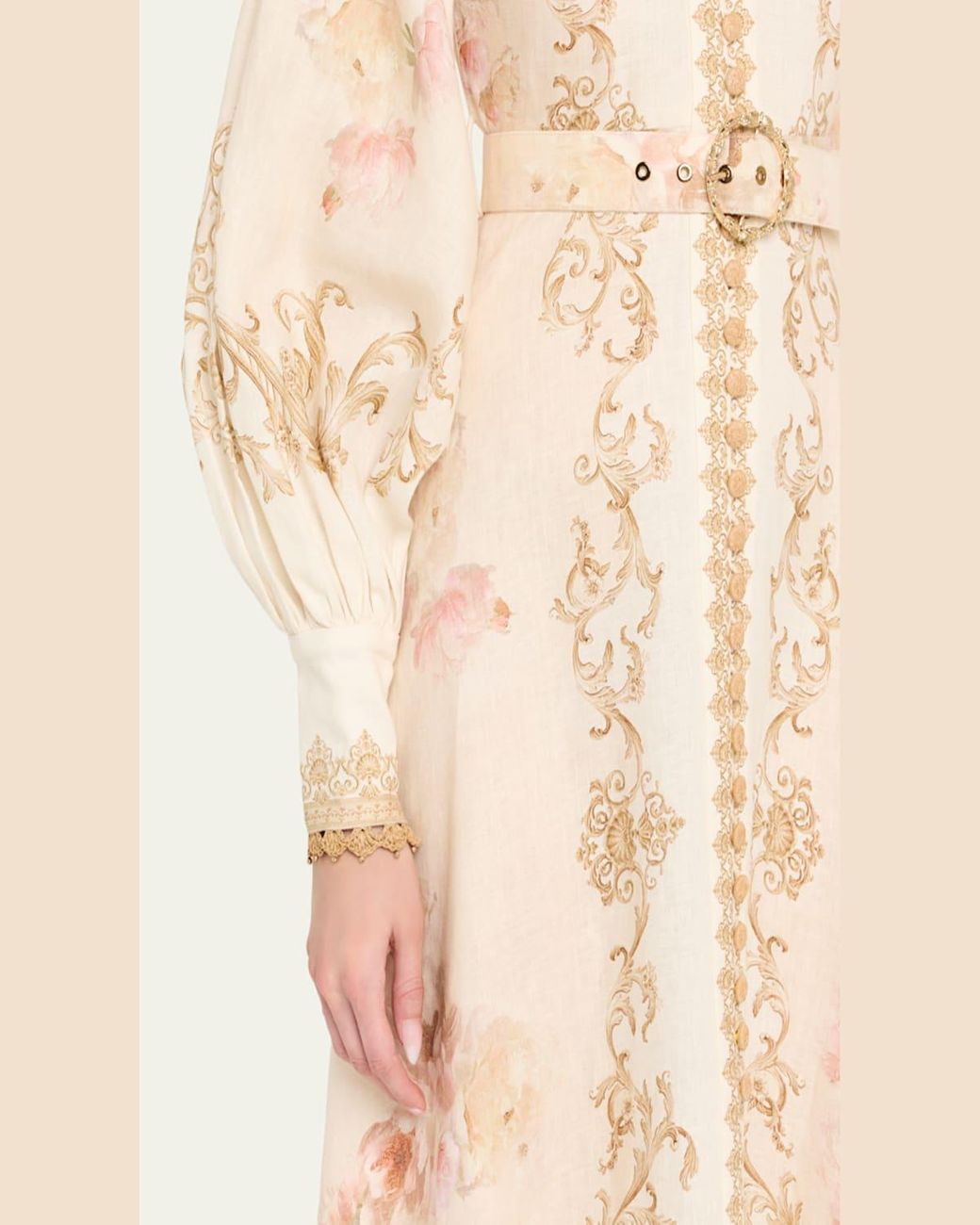 Zimmermann Buttoned Linen Midi Dress in Natural | Lyst Zimmermann Buttoned Linen Midi Dress in Natural | Lyst