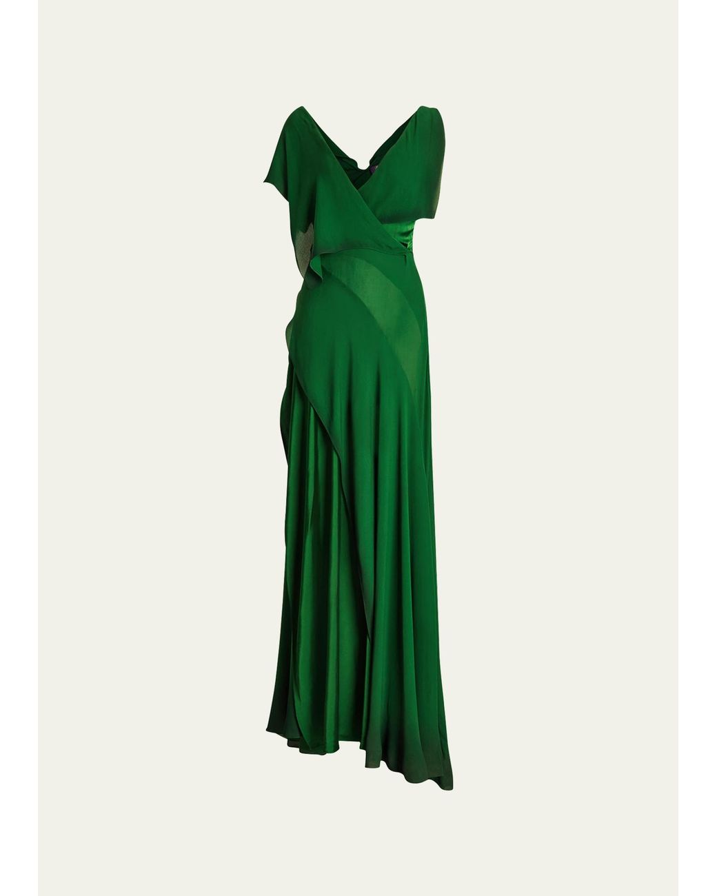 Ralph Lauren Johnathon Georgette Tiered Gown in Green | Lyst Ralph Lauren Johnathon Georgette Tiered Gown in Green | Lyst