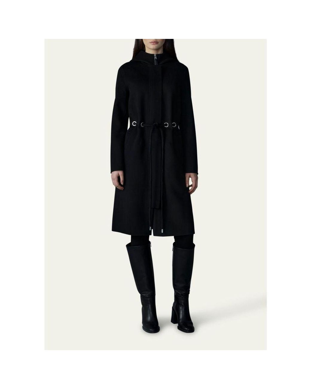 Mackage Black Blithe Handmade Wool Coat