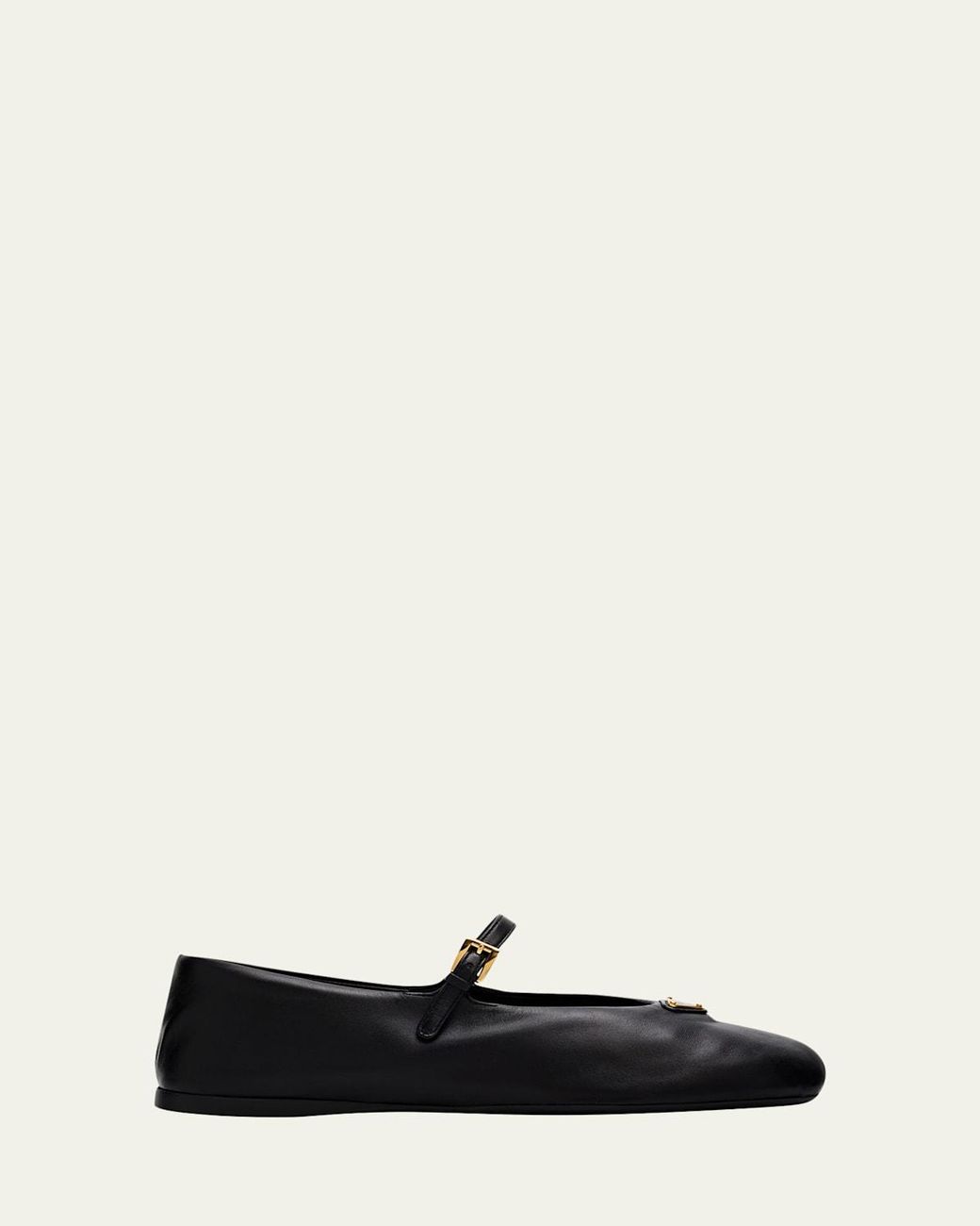 Prada Leather Mary Jane Ballerina Flats in White | Lyst