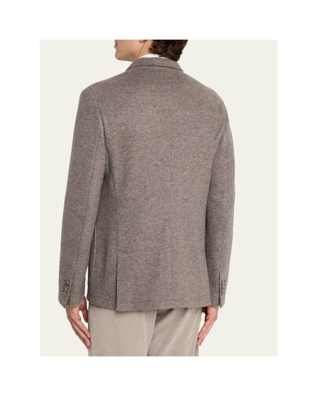 Fedeli Brown Double-Face Cashmere Chore Jacket for men