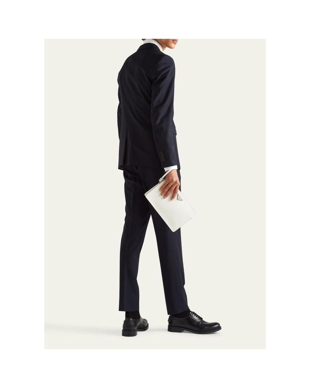 Prada Blue Solid Wool-Mohair Suit for men