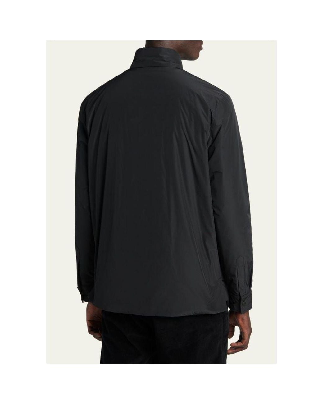 Moncler Blue Snap-Front Down Jacket for men