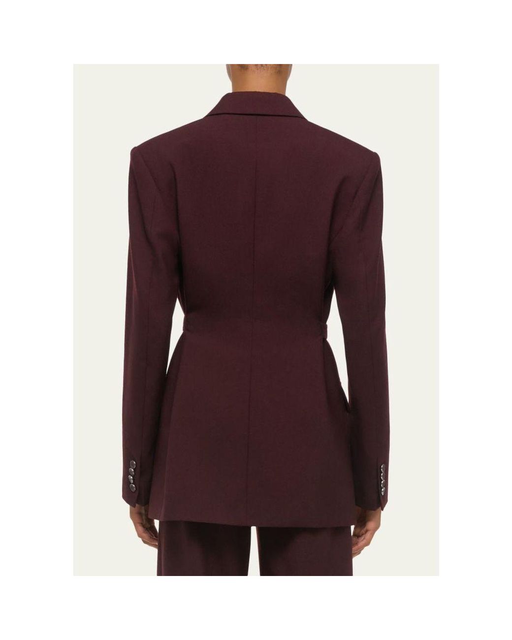 Helmut Lang Red Belted Double-Breasted Blazer