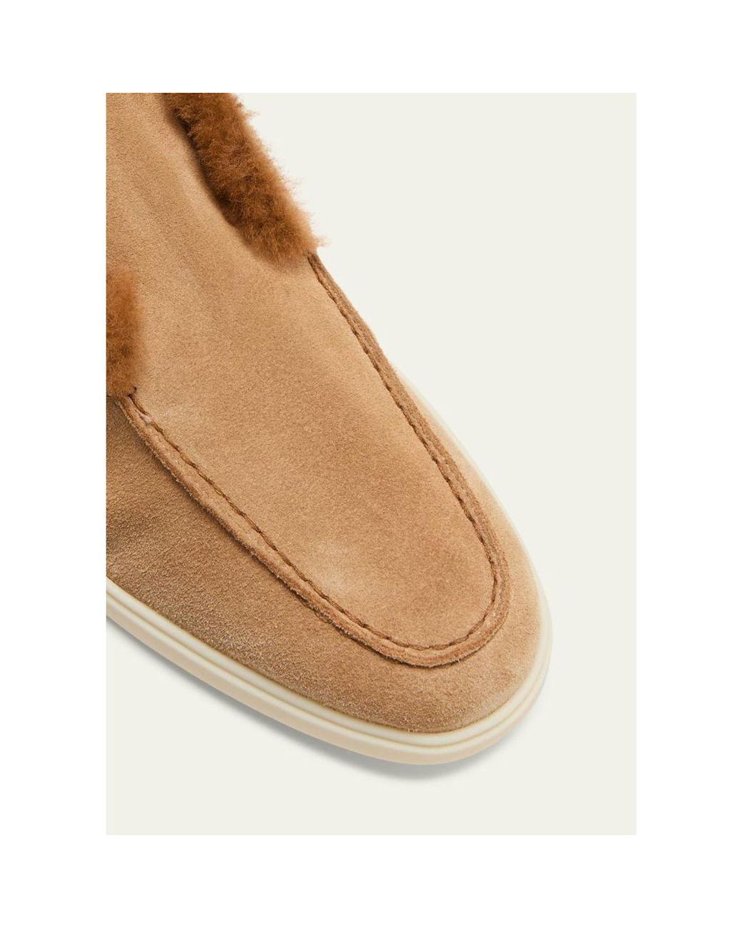 Santoni Natural Fortune Suede Shearling Ankle Booties