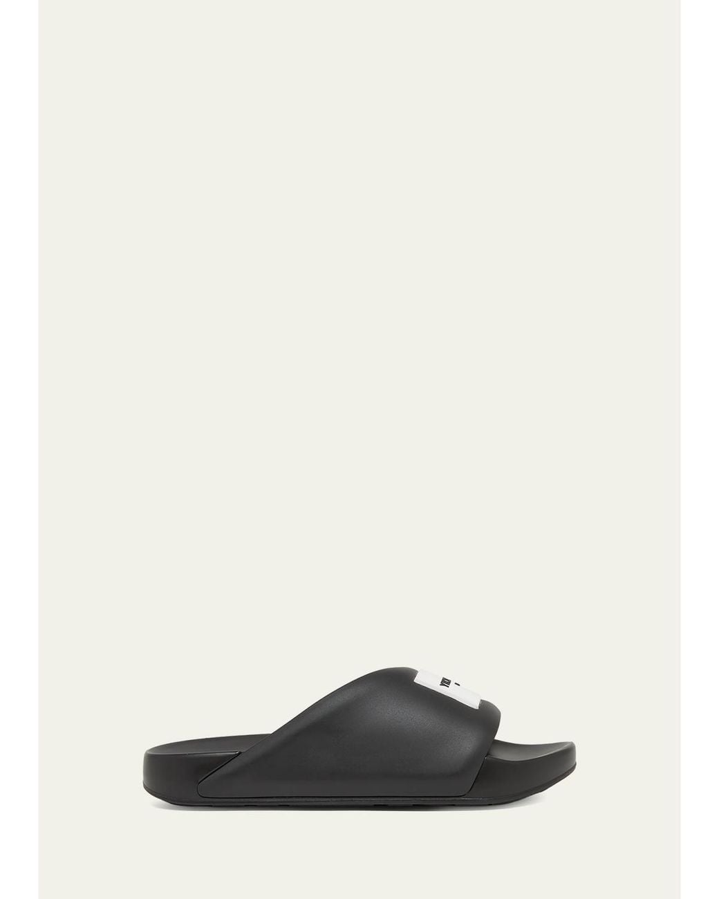Givenchy White Logo Label Slide Sandals