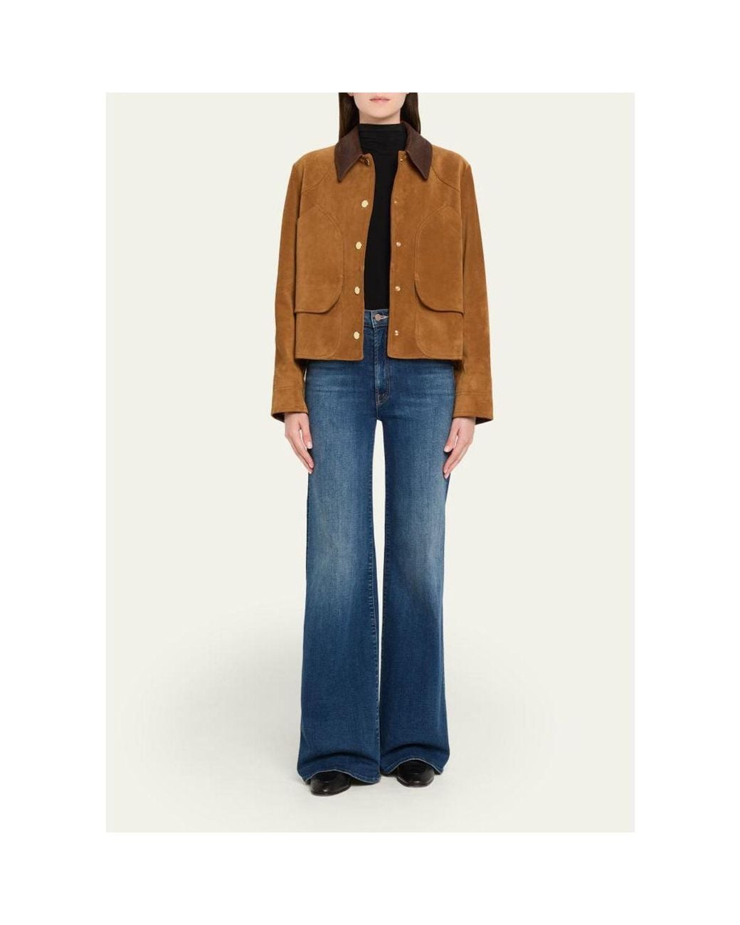 Veronica Beard Brown Walters Cropped Suede Jacket