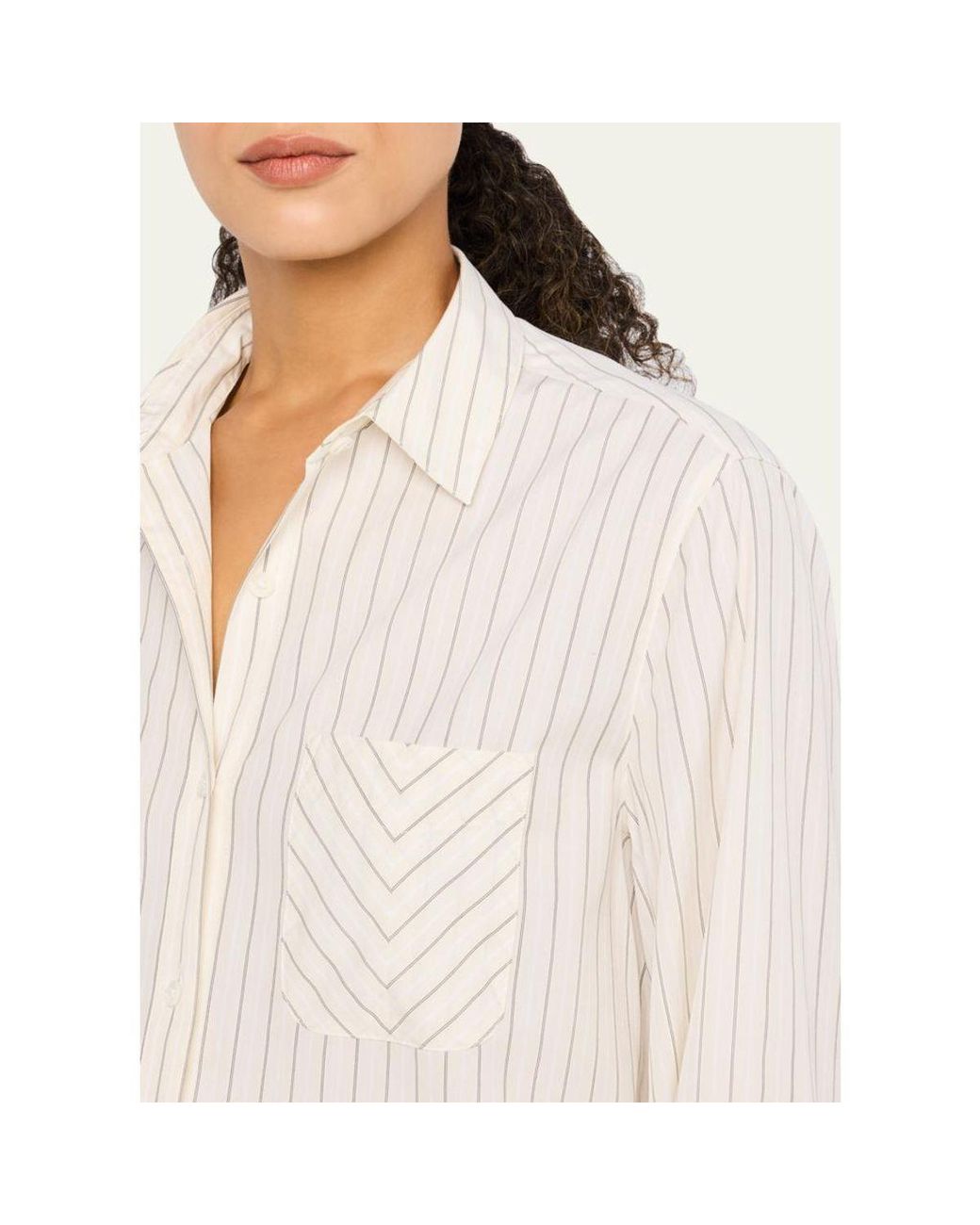 Rag & Bone Natural Maxine Striped Button-Front Shirt