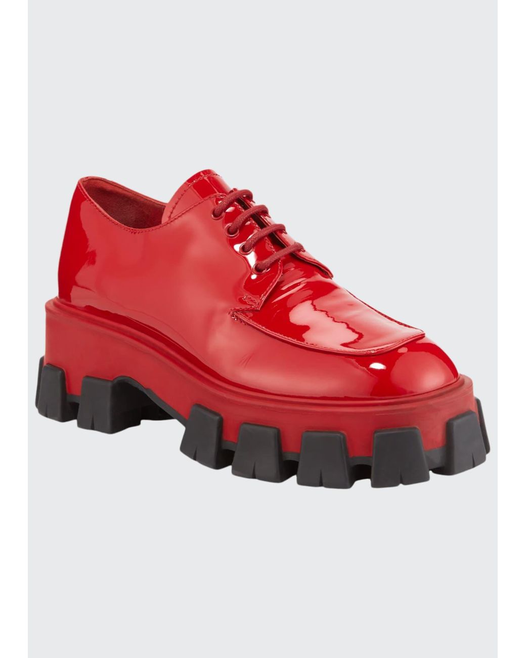 red shiny sneakers