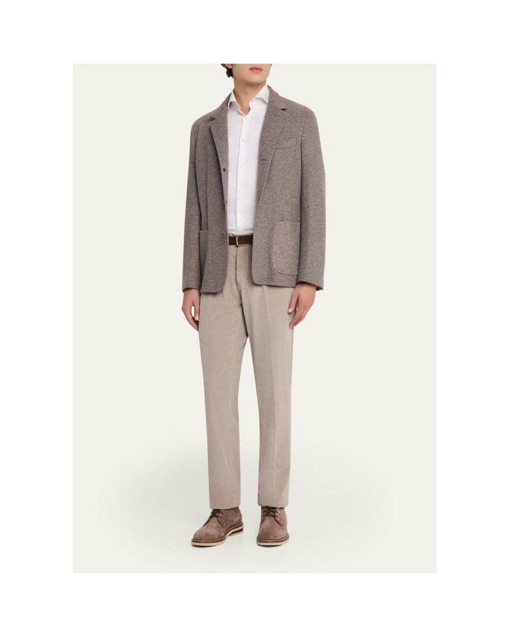 Fedeli Brown Double-Face Cashmere Chore Jacket for men