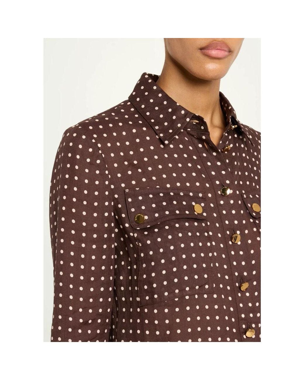 Zimmermann Brown Dotted Cargo Shirt