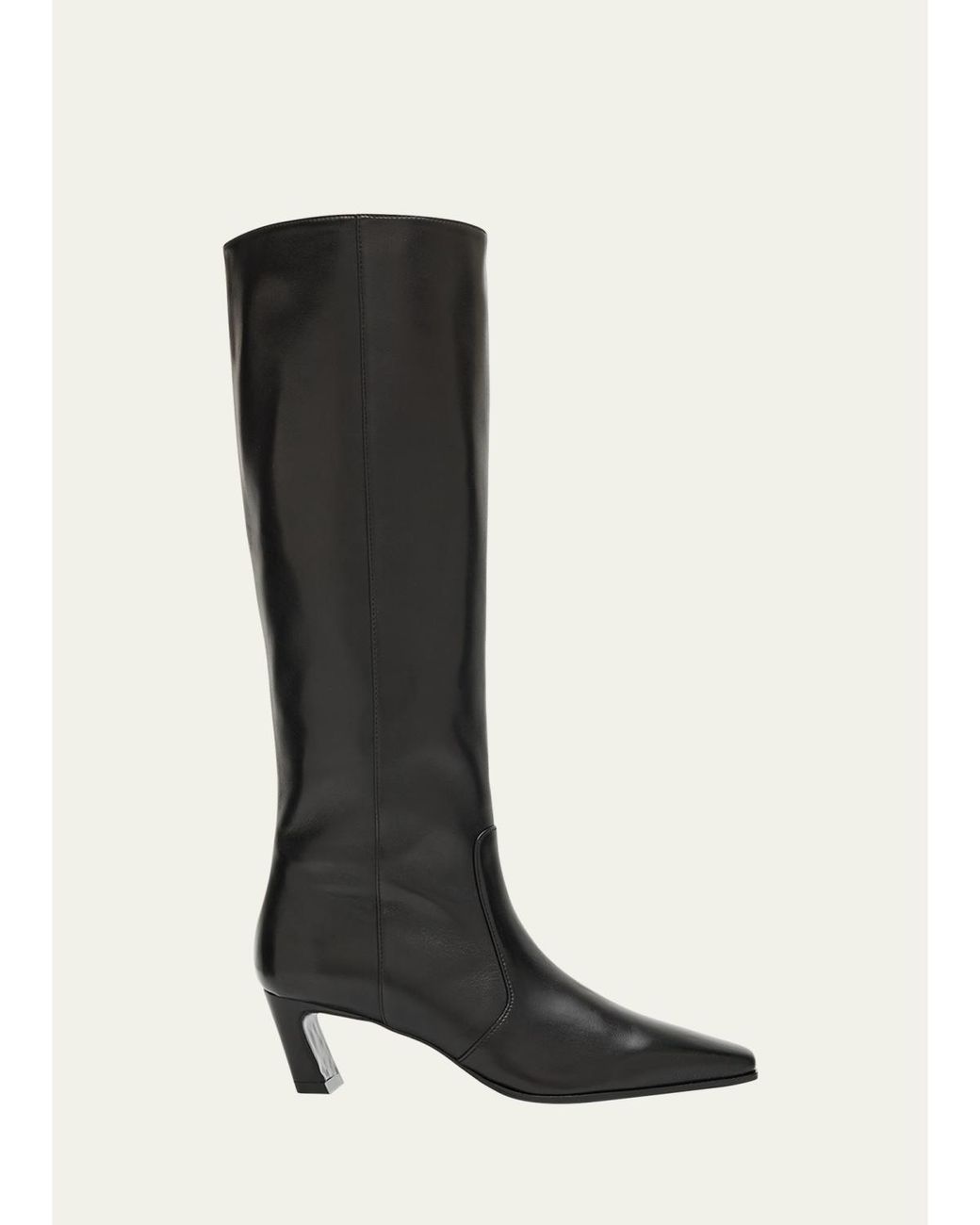 Stuart Weitzman Black Stassi Leather Knee-High Boots
