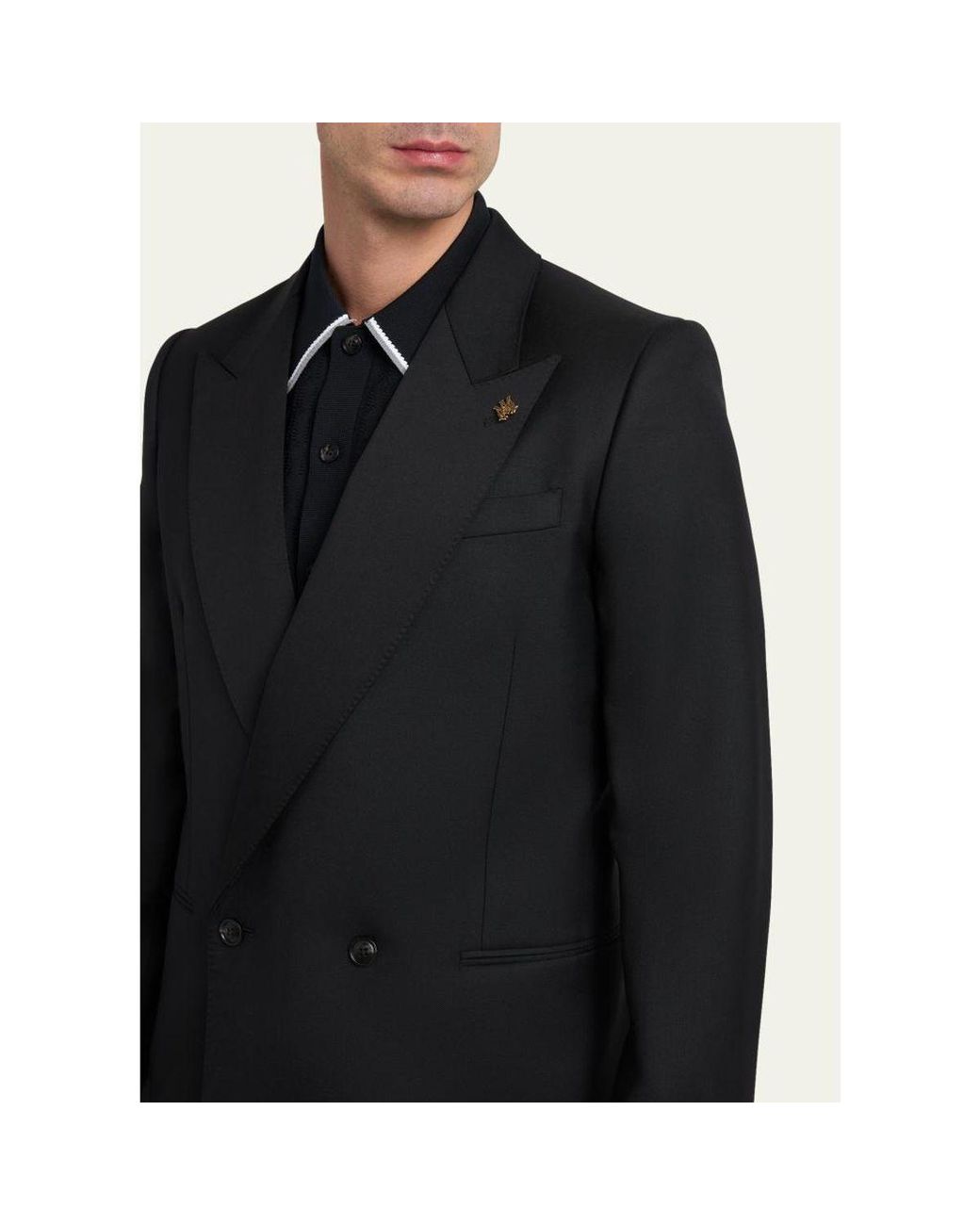 Amiri Black Ma Double-Breasted Wool Blazer for men