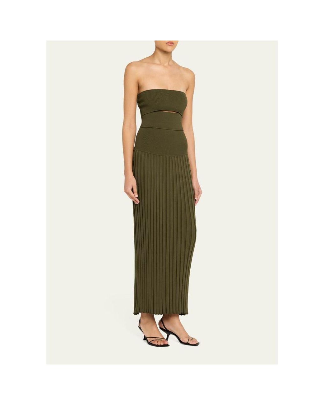 Christopher Esber Green Slashed Compact Knit Dress