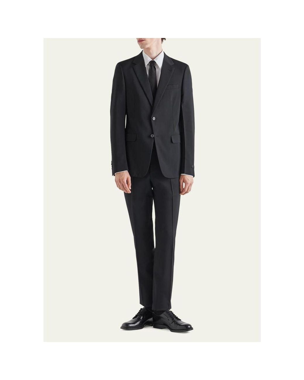 Prada Black Wool-Mohair Solid Suit for men