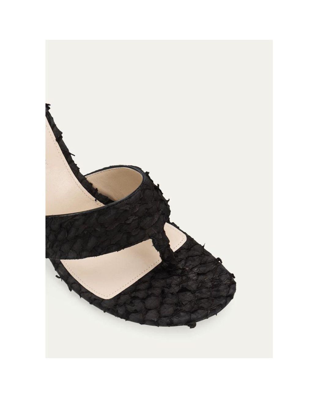 Christen Natural 75Mm Helix Python-Effect Leather Thong Sandals