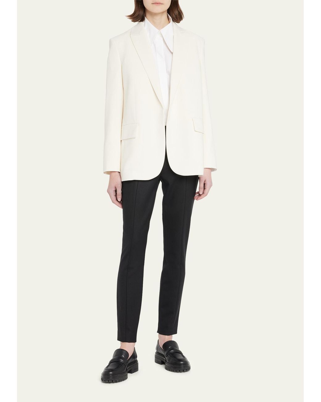 Theory Admiral Crepe Open-front Jacket in Natural | Lyst