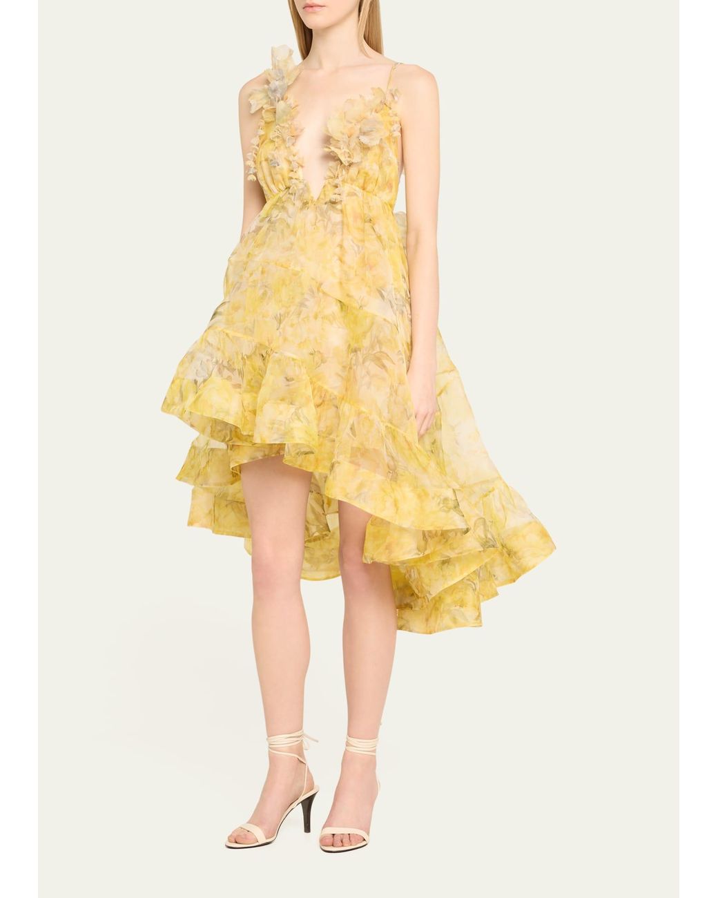 Zimmermann Harmony Asymmetrical Dress in Yellow | Lyst