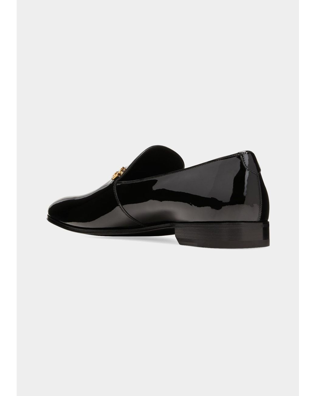 Ferragamo Lyon Patent Leather Gancini Loafers in Black for Men | Lyst