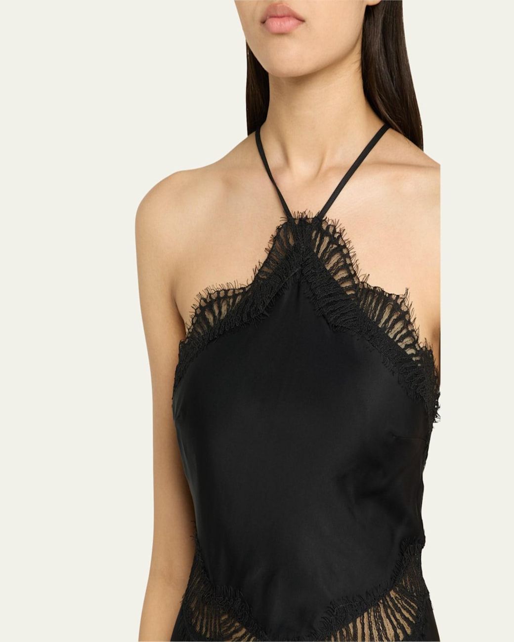 chinese dress ladies Lou Satin and Lace Midi Dress