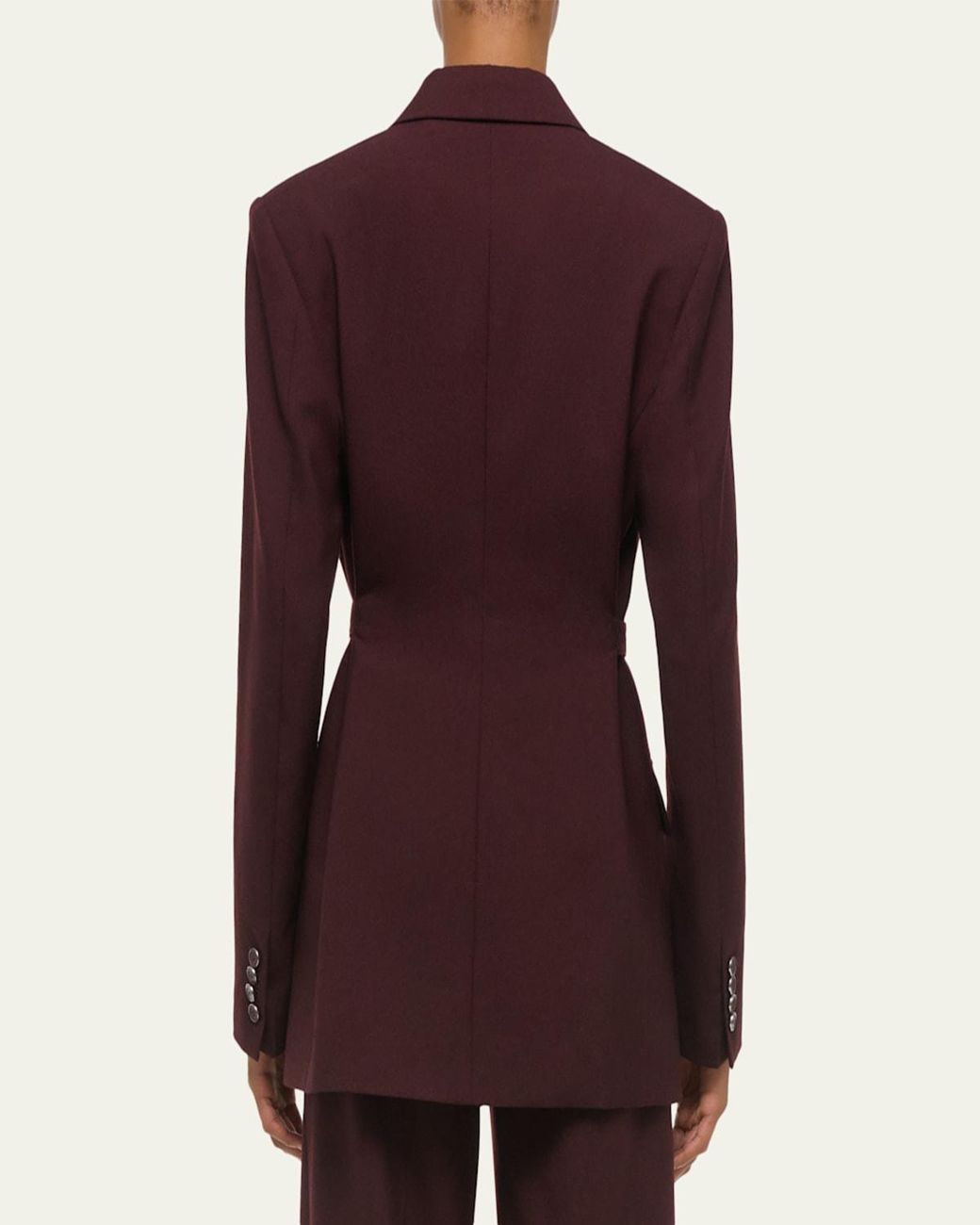 Helmut Lang Red Belted Double-Breasted Blazer