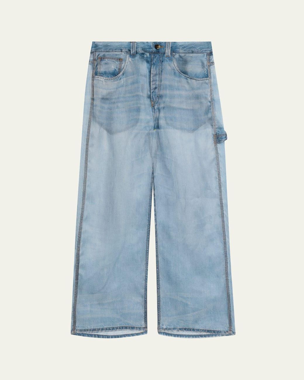 Haikure Winona Sheer Denim Print Jeans in Blue | Lyst