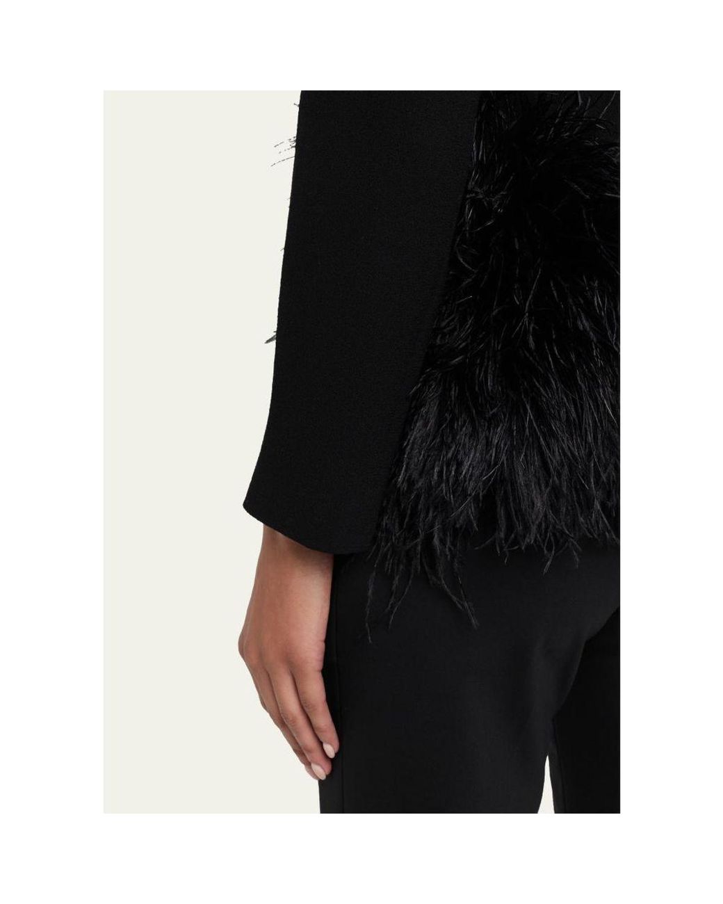 Libertine Black Feathered Single-Breasted Jacket