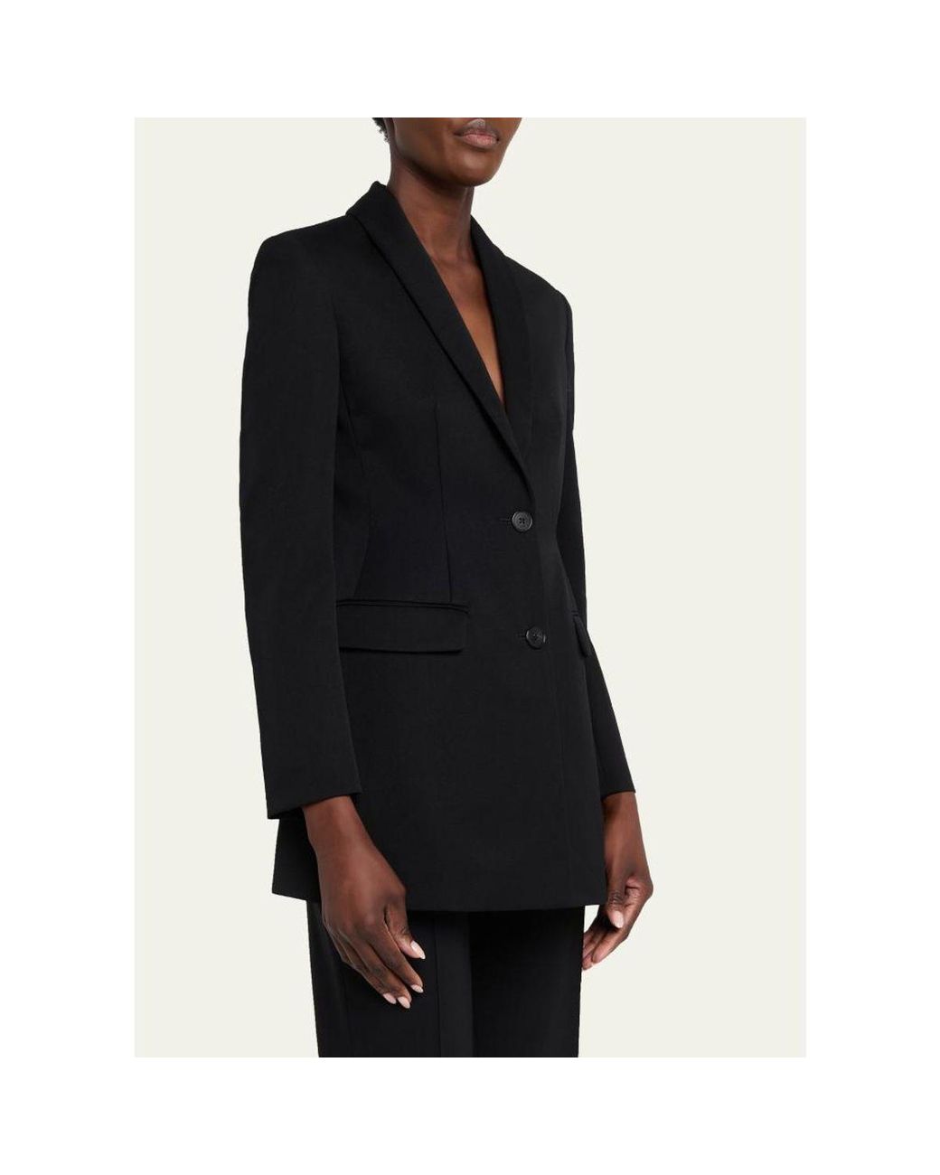 The Row Black Bettina Single-Breasted Slim Jacket