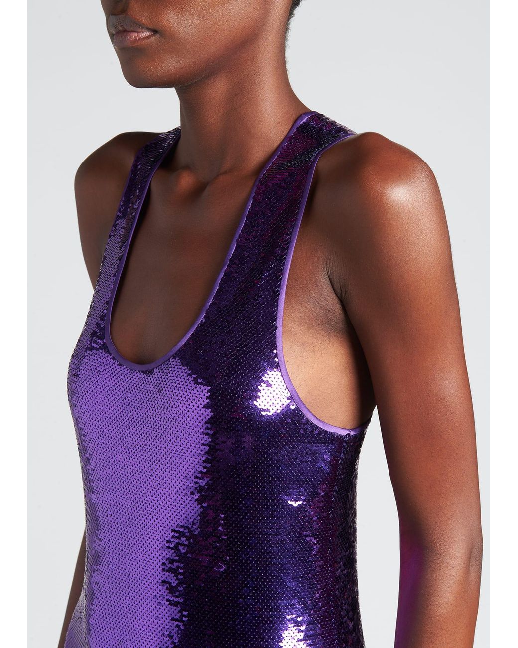 Tom Ford Liquid Sequin Column Dress in Purple | Lyst