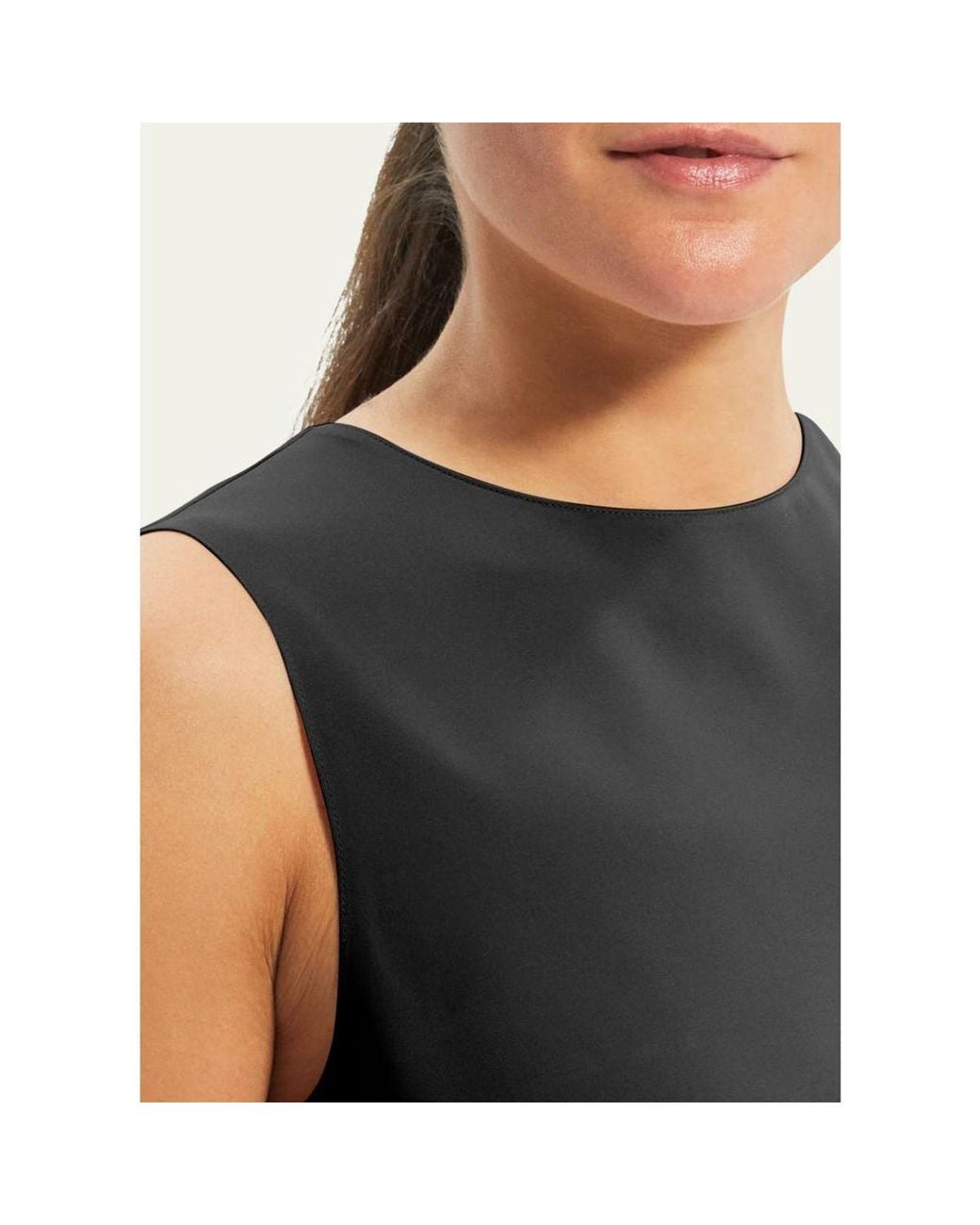 Theory Blue Silk Straight Shell Top
