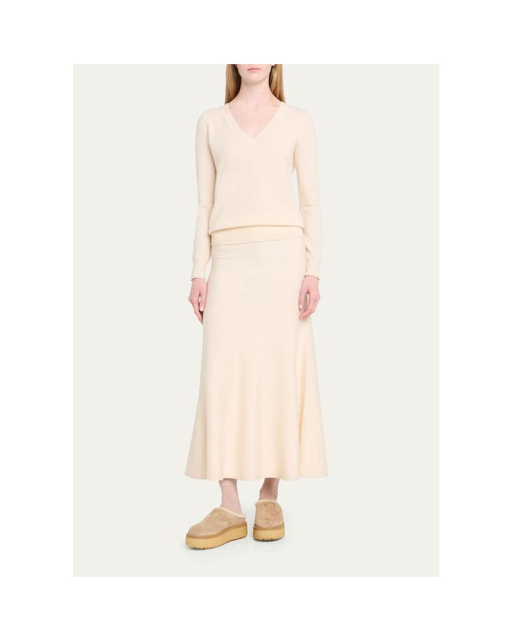 Prada Natural Suede Shearling Cozy Platform Mules