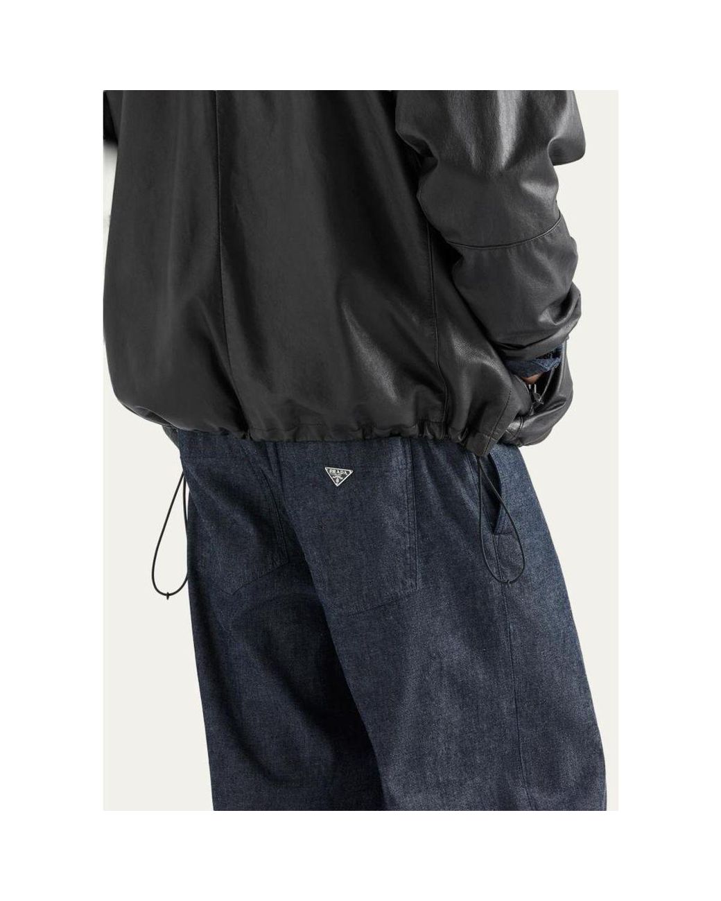 Prada Blue Washed Chambray Pants for men