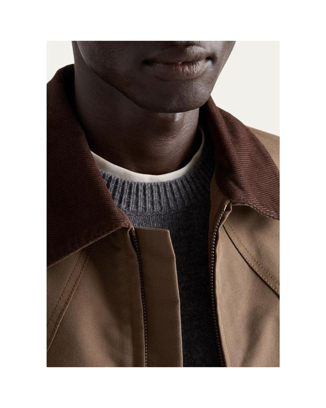 Prada Brown Tech Canvas Blouson Jacket for men