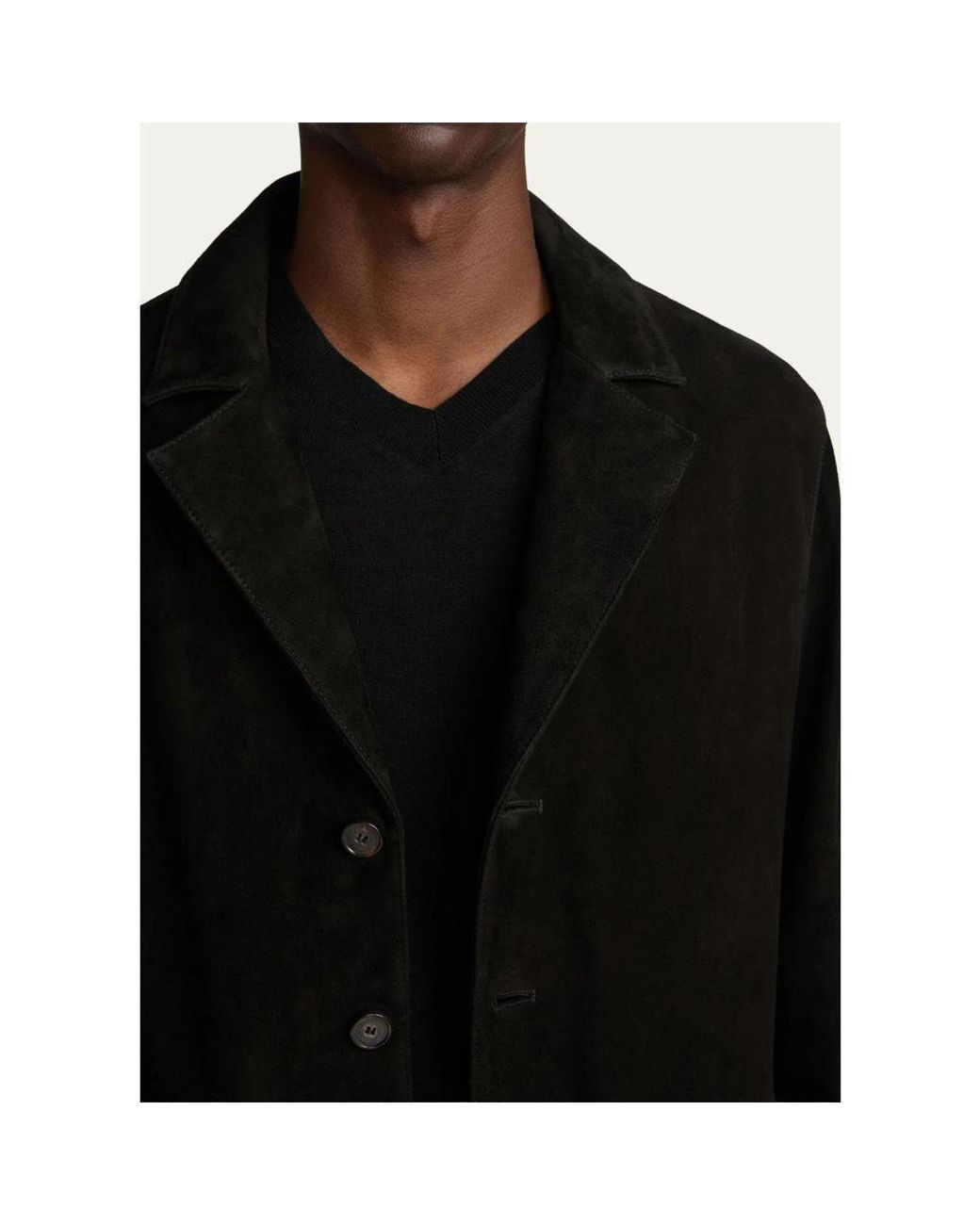 FRAME Black Suede Single-Breasted Blazer for men