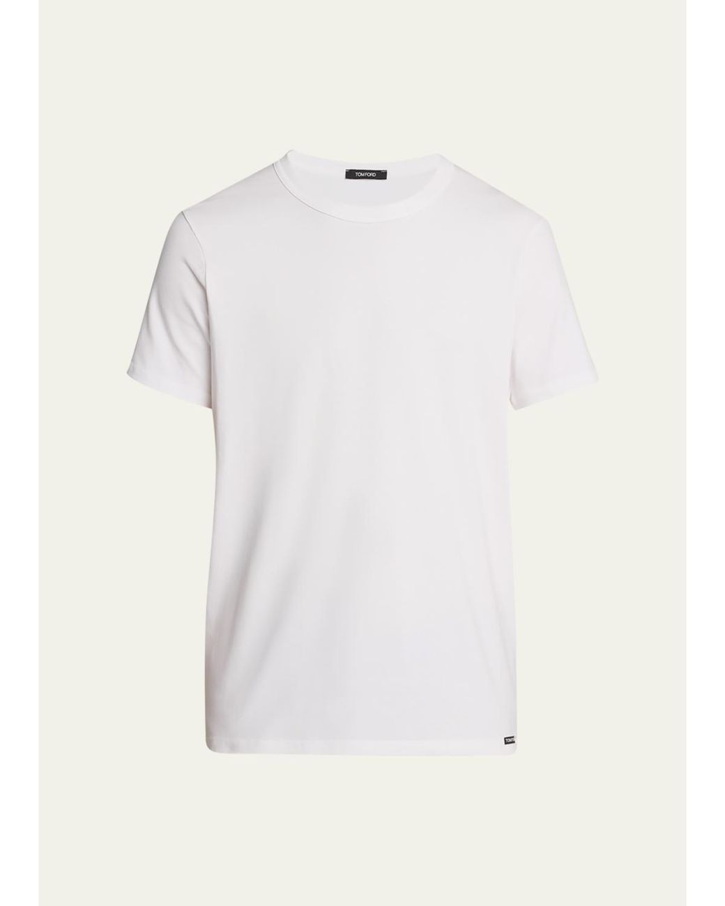 Tom Ford White Solid Stretch Jersey T-Shirt for men