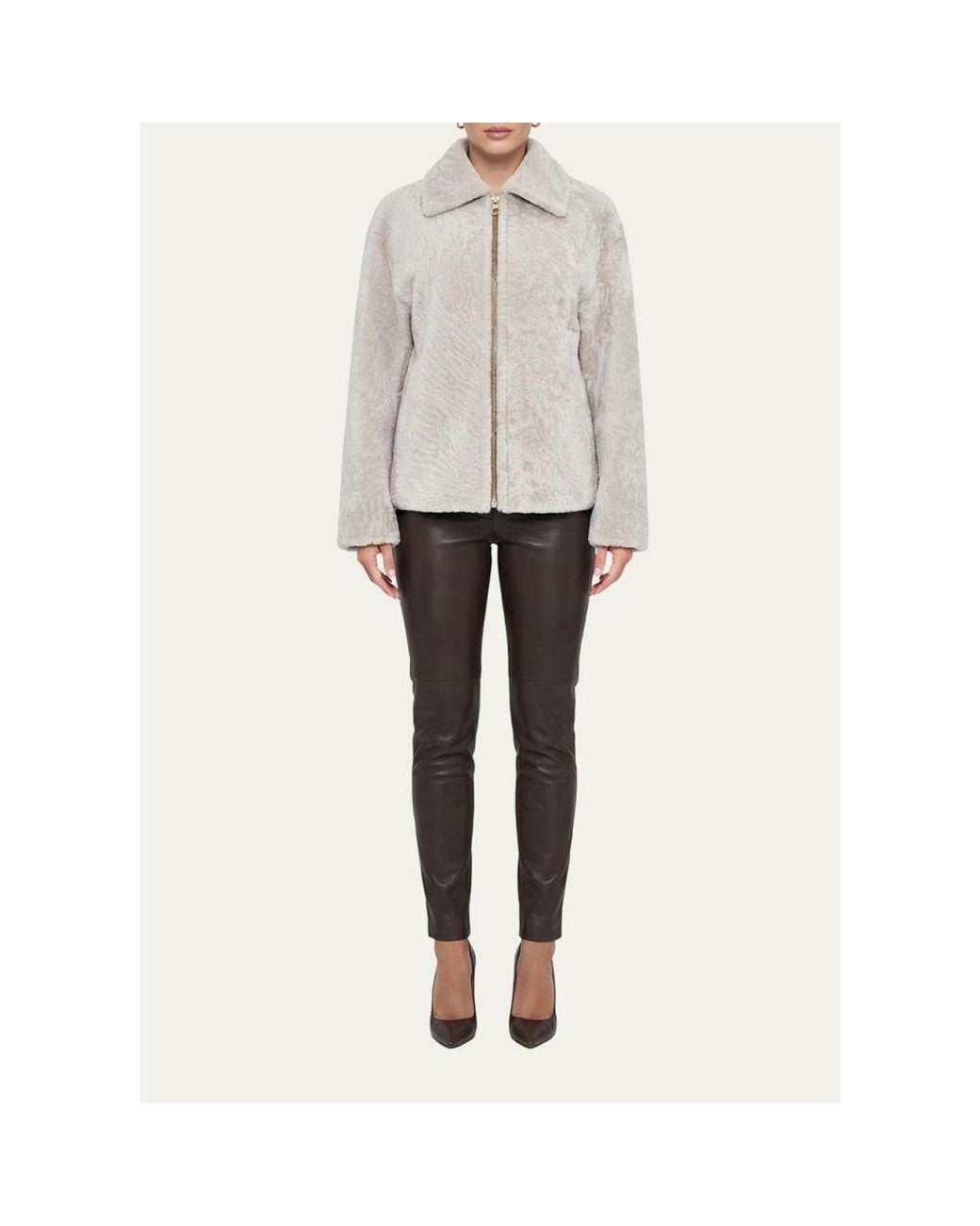 Gorski White Select Shearling Lamb Jacket