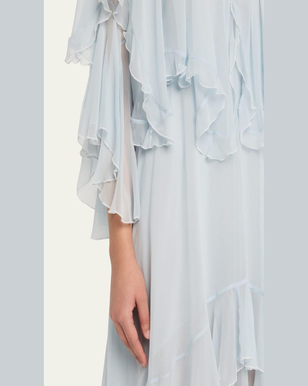 LoveShackFancy Collia Silk Chiffon Maxi Dress in Blue | Lyst